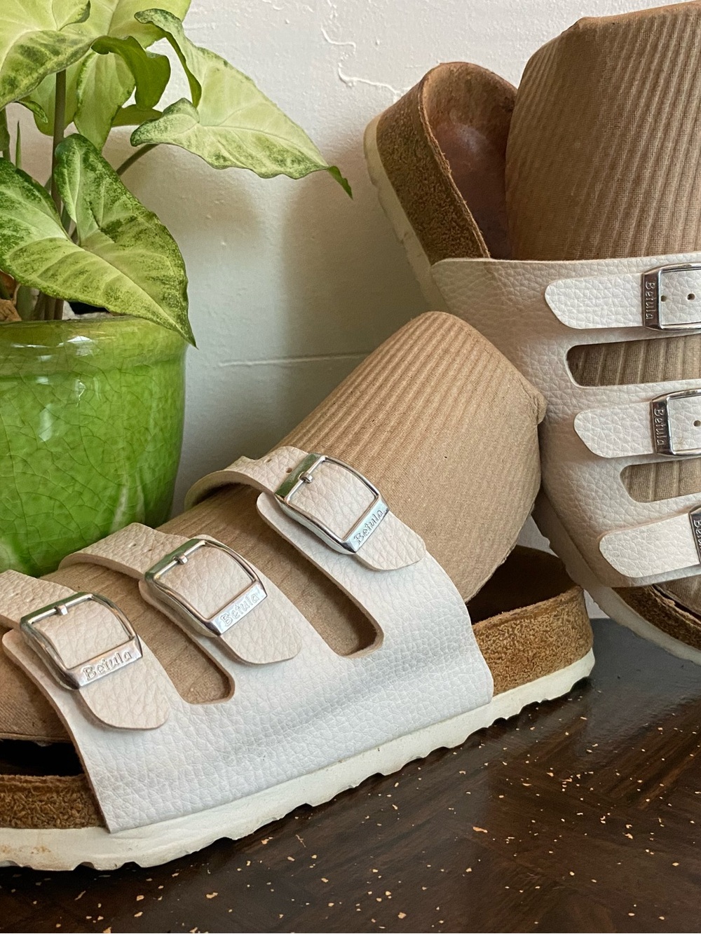 Pre-owned Betula Florida Sandals in Light Beige 37/6 Narrow Fit Women’s